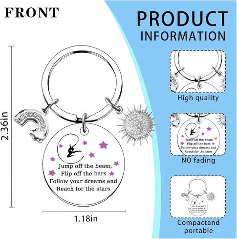 Gymnastics Gifts for Girls 10-12, Gymnastics Team Gifts Keychain, Gymnast Coach Keychain, Gymnastic Birthday Party Decorations, Gymnastic Stuff Accessories for Girls in Kuwait