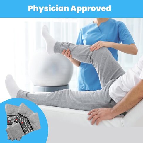 Personal Touch Unisex Cotton Diabetic Loose Fit Non-Binding Neuropathy Crew Socks 12 Pairs in Saudi Arabia