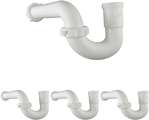 راسيا باك كيني 400WK 1.25 بوصة. × 1.5 بوصة. مصيدة بلاستيكية على شكل حرف P مع غسالة مخففة، أبيض، 1-1/2 بوصة أو 1-1/4 بوصة × 1-1/2 بوصة in Kuwait