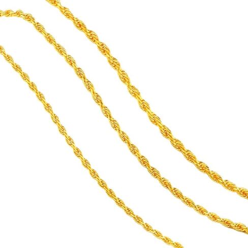 14K Solid Yellow Gold Rope Chain Necklace, 1.5mm，2.0mm，3.0mm,4.0mm with Diamond-Cut Accents, Unisex Gift (Available in 16-36 Inch Lengths) (4.0mm, 18inch) in Saudi Arabia
