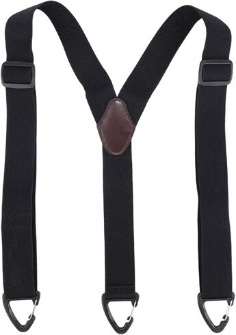 1.5 Inch Black Y-Back Belt Loop Suspenders, Heavy Bretelles Pour Hommes Duty Under Clothing Work Tool Belt Suspenders with 3 Swivel Hooks Adjustable Elastic Side Clip Straps for Men & Women in Saudi Arabia