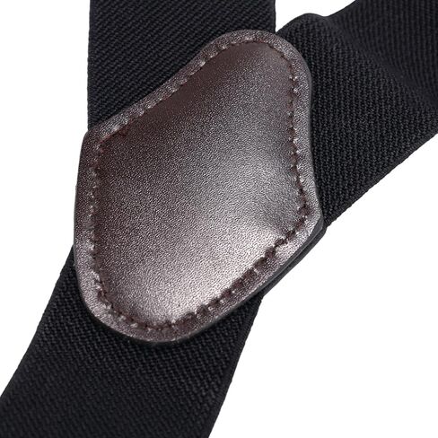 1.5 Inch Black Y-Back Belt Loop Suspenders, Heavy Bretelles Pour Hommes Duty Under Clothing Work Tool Belt Suspenders with 3 Swivel Hooks Adjustable Elastic Side Clip Straps for Men & Women in Saudi Arabia