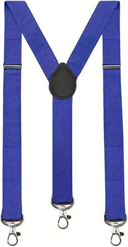 Durable Work Suspenders – 4 Anti-Slip Clips Elastic X-Back - RED in Saudi Arabia