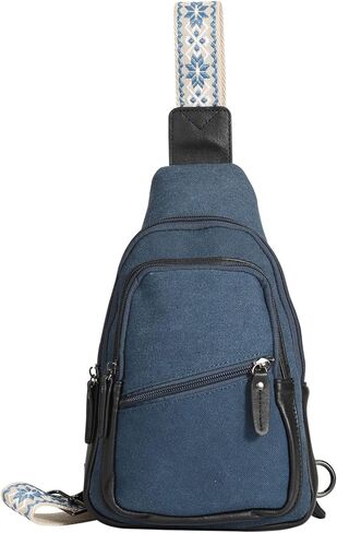 حقيبة حمل مخفية Indie Aztec - حقيبة كروس من القماش والجلد مع حزام قابل للتعديل، وإمكانية الوصول إلى كلتا اليدين، وإغلاق بسحاب، وحافظة عالمية (رمادي) in Kuwait