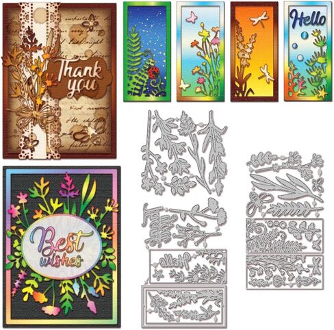 GLOBLELAND Lavender Background Frame Cutting Dies for Card Making 5.2x4inch 3D Flower Background Frame Metal Die Cuts DIY Scrapbooking Embossing Paper Album Craft Decor in Saudi Arabia