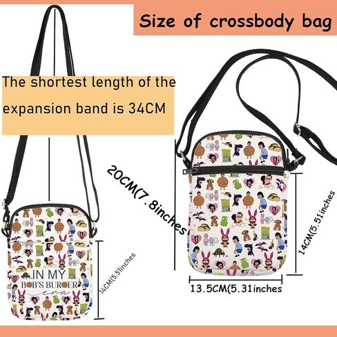 TSOTMO Burger Merch Crossbody Bag Burger Cartoon Gift Bob Fans Burger WDW Bob Family in Saudi Arabia