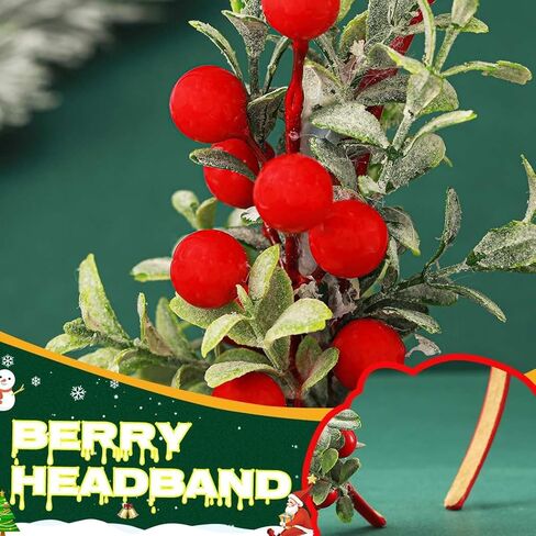 GORTIN عيد الميلاد Headbands عيد الميلاد زهرة عقال التوت الأحمر الشعر هوب إكليل عطلة زي حفلة إكسسوار الشعر للنساء in Saudi Arabia