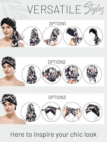 4 Pcs Chemo Headwear for Women, Cancer Chemo Head Wraps Turbans for Women Patients Breast Cancer Month Gifts in Saudi Arabia