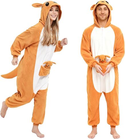 Adult Animal Onesie, Hooded Polar Fleece Pajamas, Halloween Costume Cosplay Sleepwear for Unisex Women & Men in Saudi Arabia