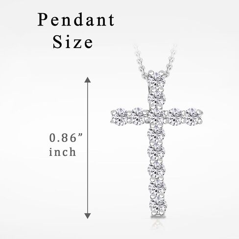 Cross Necklace for Women 925 Sterling Silver Cubic Zirconia Cross Crucifix Pendant Necklace Simple Dainty Necklace Anniversary Birthday Christmas Gifts for Women 18 Inch in Saudi Arabia