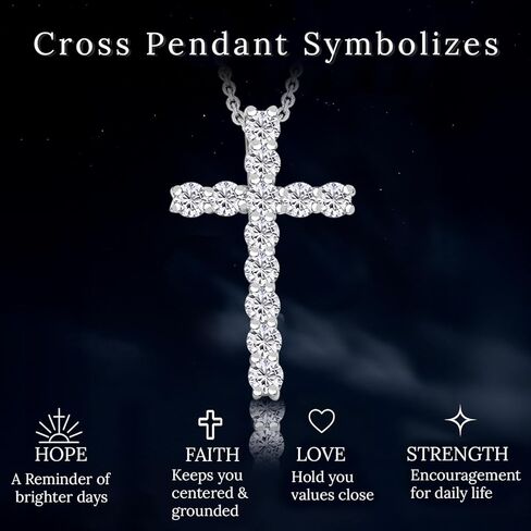 Cross Necklace for Women 925 Sterling Silver Cubic Zirconia Cross Crucifix Pendant Necklace Simple Dainty Necklace Anniversary Birthday Christmas Gifts for Women 18 Inch in Saudi Arabia