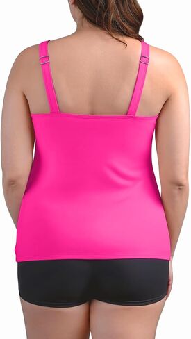 Womens Plus Size Tummy Control Tankini Swimsuits, High Neck Mesh Layered Bathing Suits, Modest Shorts Swimwear 2025 in Saudi Arabia