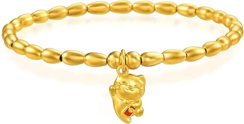 سوار CHOW SANG SANG 999 Gold MINTYGREEN رائع على شكل قطة للنساء 14.5 سم 94678B السعر حسب الوزن 9.73 جرام ذهبي in Kuwait