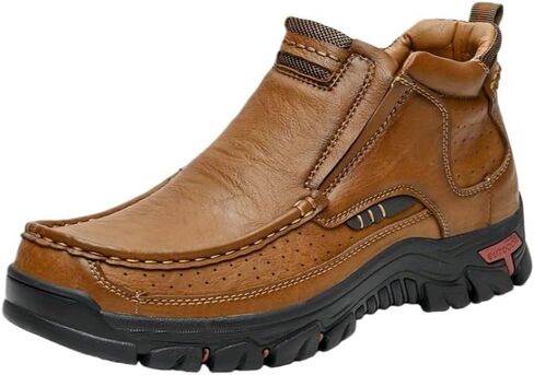 Men's thick-soled high-top casual hiking boots - Large size, comfortable and anti-slip, suitable for all seasons, for daily outdoor hiking and mountain climbing. in Saudi Arabia
