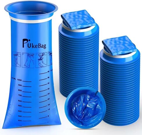 Vomit Barf Bags Disposable, 40 Pack Emesis Throw up Bag for Car Sickness- Leak Resistant & Medical Grade Nausea Puke Bags for Kids& Adult Travel Motion Sickness in Kuwait