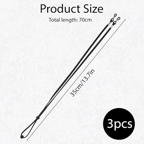 3PCS Extra Long Glasses Strap String with Secure Grip, Adjustable Eyewear String Lanyard Retainer, Sunglass Lanyard Cord Neck Retainer, Sports Eyeglass Strap for Women Men in Saudi Arabia