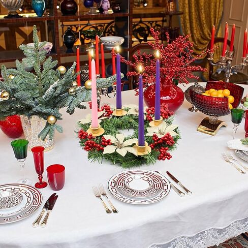 مجموعة 20 قطعة من شموع Advent، 15 شموع أرجوانية و5 شموع مستدقة باللون الوردي، 10 شموع بدون دخان وبدون قطرات من أجل عيد الميلاد المجيد والاحتفال الموسمي in Kuwait