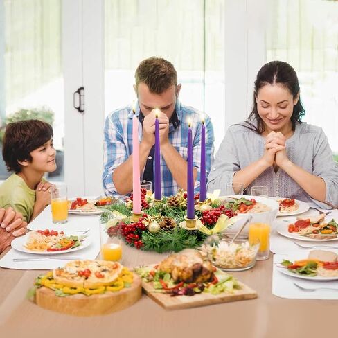 مجموعة 20 قطعة من شموع Advent، 15 شموع أرجوانية و5 شموع مستدقة باللون الوردي، 10 شموع بدون دخان وبدون قطرات من أجل عيد الميلاد المجيد والاحتفال الموسمي in Kuwait