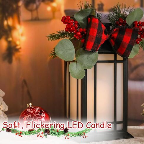 Bdor 13-Inch IP65 Waterproof Battery-Powered Christmas Lantern with Led Flameless Candle and 6-Hour Timer - Decorative Lantern for Patio & Garden(2 Pack) in Saudi Arabia