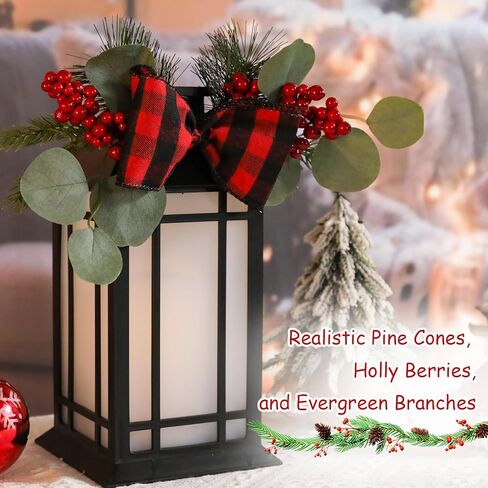 Bdor 13-Inch IP65 Waterproof Battery-Powered Christmas Lantern with Led Flameless Candle and 6-Hour Timer - Decorative Lantern for Patio & Garden(2 Pack) in Saudi Arabia