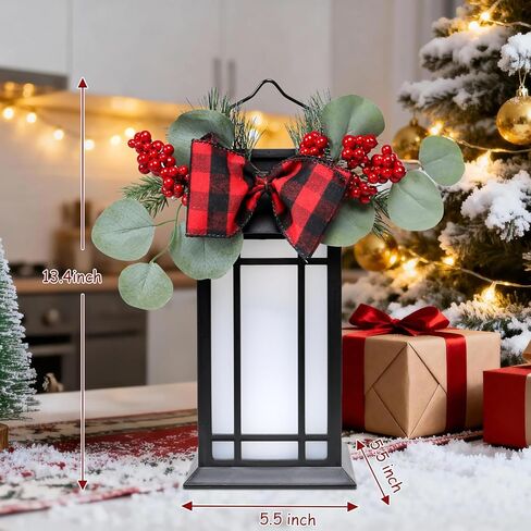 Bdor 13-Inch IP65 Waterproof Battery-Powered Christmas Lantern with Led Flameless Candle and 6-Hour Timer - Decorative Lantern for Patio & Garden(2 Pack) in Saudi Arabia