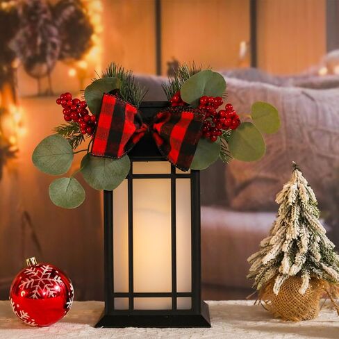 Bdor 13-Inch IP65 Waterproof Battery-Powered Christmas Lantern with Led Flameless Candle and 6-Hour Timer - Decorative Lantern for Patio & Garden(2 Pack) in Saudi Arabia