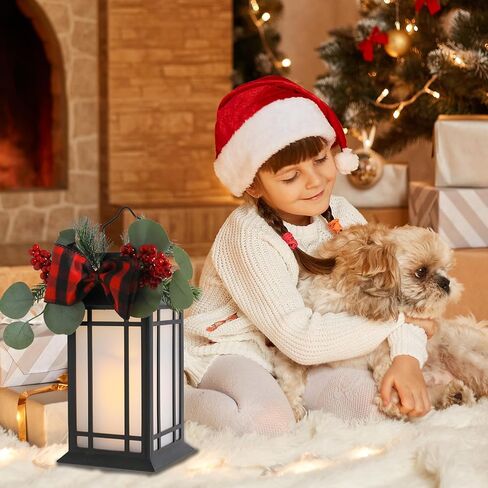 Bdor 13-Inch IP65 Waterproof Battery-Powered Christmas Lantern with Led Flameless Candle and 6-Hour Timer - Decorative Lantern for Patio & Garden(2 Pack) in Saudi Arabia