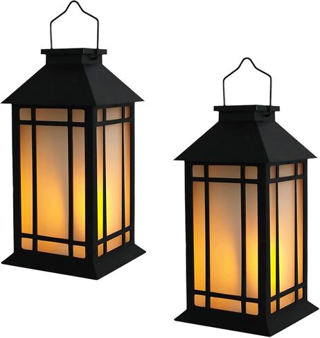 Bdor 13-Inch IP65 Waterproof Battery-Powered Christmas Lantern with Led Flameless Candle and 6-Hour Timer - Decorative Lantern for Patio & Garden(2 Pack) in Saudi Arabia