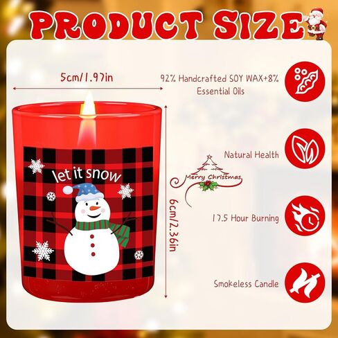 Nuanchu 18 Pack Christmas Glass Candles Set Bulk with 18 Fragrances Christmas Scented Candle Gifts Winter Holiday Natural Soy Wax Jar Aromatherapy Candles for Women Xmas Presents Yoga Decoration in Saudi Arabia