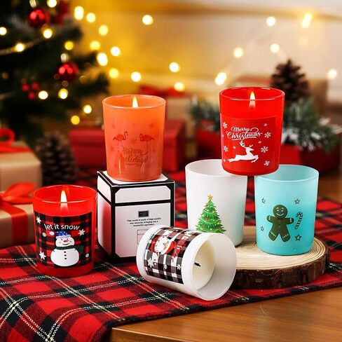 Nuanchu 18 Pack Christmas Glass Candles Set Bulk with 18 Fragrances Christmas Scented Candle Gifts Winter Holiday Natural Soy Wax Jar Aromatherapy Candles for Women Xmas Presents Yoga Decoration in Saudi Arabia