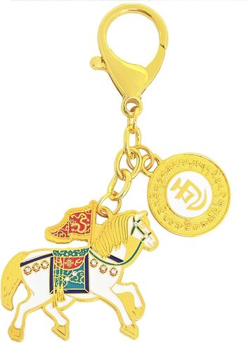 2026 Feng Shui White Victory Horse Keychain Symbol of Success w5768-2 in Saudi Arabia