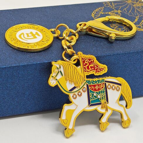 2026 Feng Shui White Victory Horse Keychain Symbol of Success w5768-2 in Saudi Arabia