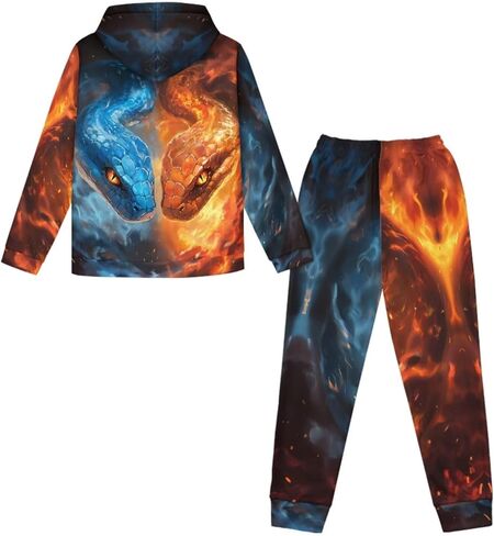 Boys Long Sleeve 2 Piece Outfits Size 5-12 Kids Fall Hoodie and Sweatpant Sets Fashion Hooded Sport Sweatsuit in Saudi Arabia