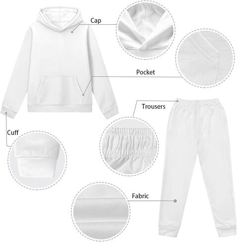 Boys Long Sleeve 2 Piece Outfits Size 5-12 Kids Fall Hoodie and Sweatpant Sets Fashion Hooded Sport Sweatsuit in Saudi Arabia
