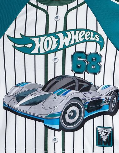 Hot Wheels Athletic Mesh Baseball Jersey T-Shirt and Shorts Outfit Set Toddler to Big Kid Sizes (2T - 10-12) in Saudi Arabia