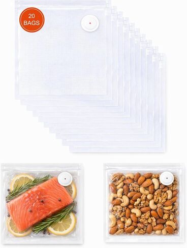 Handheld Vacuum Sealer for Food - Portable Vacuum Sealer for Travel Keeps Food Fresh 5X Longer - Cordless - with Reusable Vacuum Seal Bags - One-Touch Operation - White (sealer + 30 bags) in Kuwait