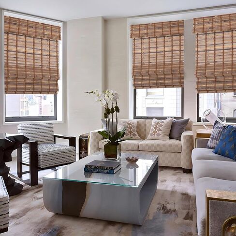 ALIMOO Bamboo Roman Shades Cordless, Light Filtering Roll Up Window Blinds, Natural Cordless Bamboo Blinds Shades for Interior Home Office, 72" W x 72" L in Kuwait