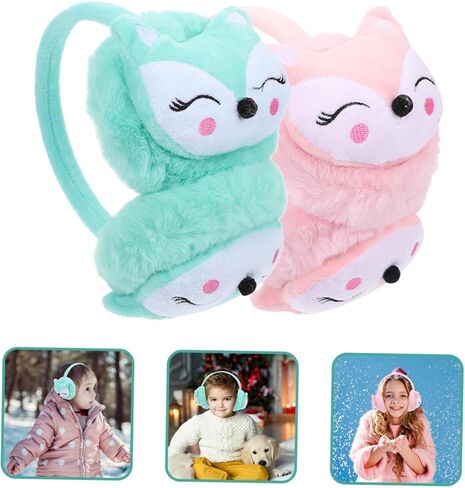 BESPORTBLE 2Pcs Windproof Ear Warmers Soft Lovely Earmuffs for Boys Winter Outdoor Protection Cozy Ear Covers Pink Blue in Saudi Arabia