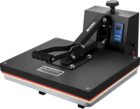 VEVOR Heat Press Machine - 12" x 10" Portable Heat Press - Heat Transfer Machine with Precise Temp Control and Auto-Off Dual-Tube Even Heating - Sublimation Machine for T-Shirts/Bags(Blue+White) in Saudi Arabia