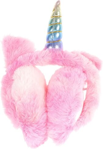 BESPORTBLE Unicorn Earmuffs Soft Warm Winter Ear Covers with Cute Cat Ears Gradient Colors Random for Boys and Cold Weather Random Color in Saudi Arabia