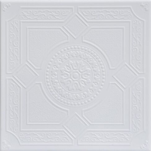 À LA MAISON CEILINGS R30 Kensington Gardens Foam Glue-up Ceiling Tile (128 sq. ft./Case), Pack of 48, Ultra Pure White - Satin (Behr) in Kuwait