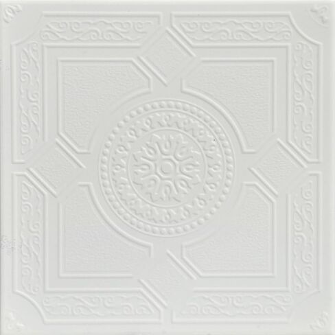 À LA MAISON CEILINGS R30 Kensington Gardens Foam Glue-up Ceiling Tile (128 sq. ft./Case), Pack of 48, Ultra Pure White - Satin (Behr) in Kuwait