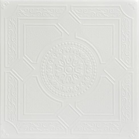 À LA MAISON CEILINGS R30 Kensington Gardens Foam Glue-up Ceiling Tile (128 sq. ft./Case), Pack of 48, Ultra Pure White - Satin (Behr) in Kuwait