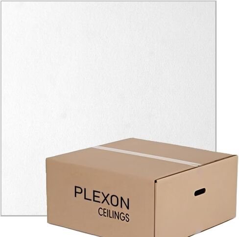 64 Pack of Plexon 12" x 12" Ceiling Tiles, Smooth Finish, White - Compatible with Armstrong Ceiling Tiles 12x12 in Saudi Arabia