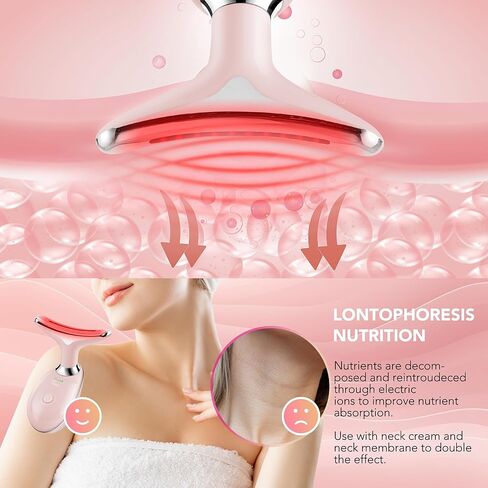 Red-Light-Therapy-for-Face, Facial Massager Wand Tool with 7 Color - Birthday, Christmas, Mothers Day, Valentines Day, Self Care Gifts for Her Women Mom Best Friend Wife Teacher (Pink) in Saudi Arabia