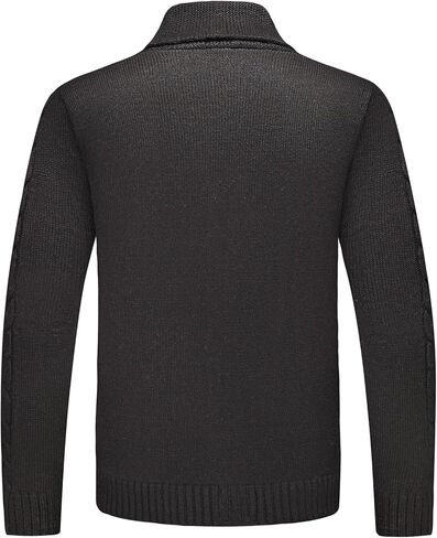 Lamgool Men's Shawl Collar Cardigan Sweater Slim Fit Cable Knit Casual Button Down Sweaters for Fall Winter in Saudi Arabia