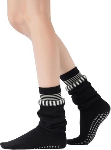 Verdancy Women's Slouchy Yoga Pilates Socks with Non-Slip Grips Tube Socks for Barre Dance in Saudi Arabia