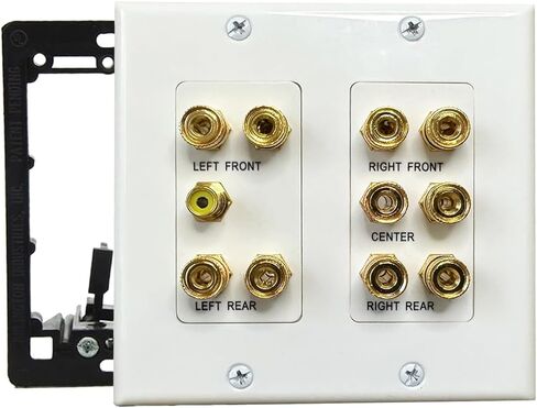 4 Speaker Wall Plate, Home Theater Wall Plate, Gold Plated Binding Posts, Speaker Wall Plates, for Home Theater Wall Speaker Plate Setup in Saudi Arabia