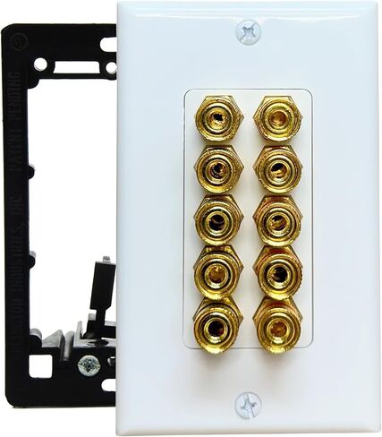4 Speaker Wall Plate, Home Theater Wall Plate, Gold Plated Binding Posts, Speaker Wall Plates, for Home Theater Wall Speaker Plate Setup in Saudi Arabia
