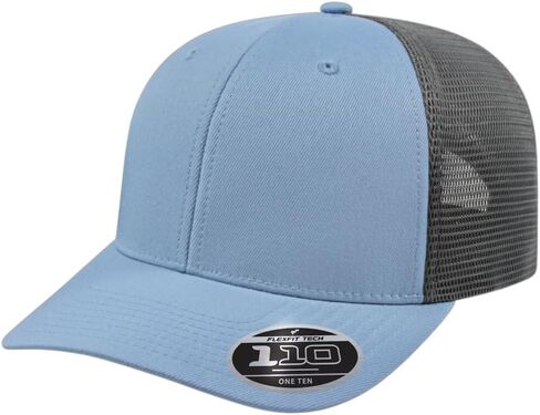 Cap America i8502 Flexfit 110 Premium Mid Profile 6-Panel Mesh Back Truck Cap قبعة مع حماية من الأشعة فوق البنفسجية وحزام خلفي قابل للتعديل in Kuwait